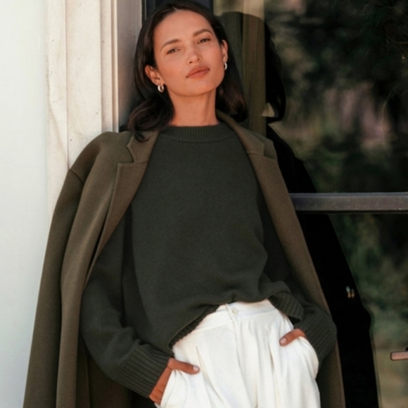 Jenni Kayne Oversized Cashmere Sweater Forest Dark Green Medium EUC! HP🥳 - Picture 10 of 10